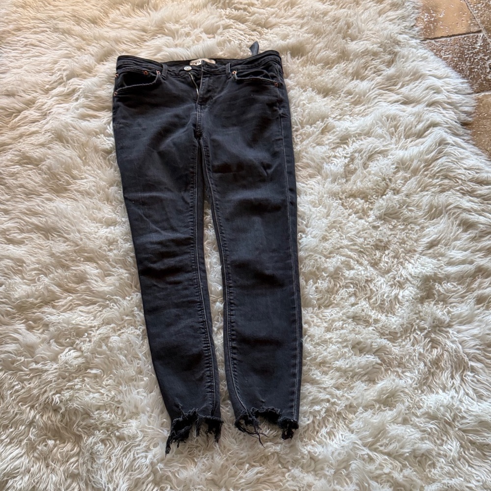 Zara Black Distressed Skinny Jeans